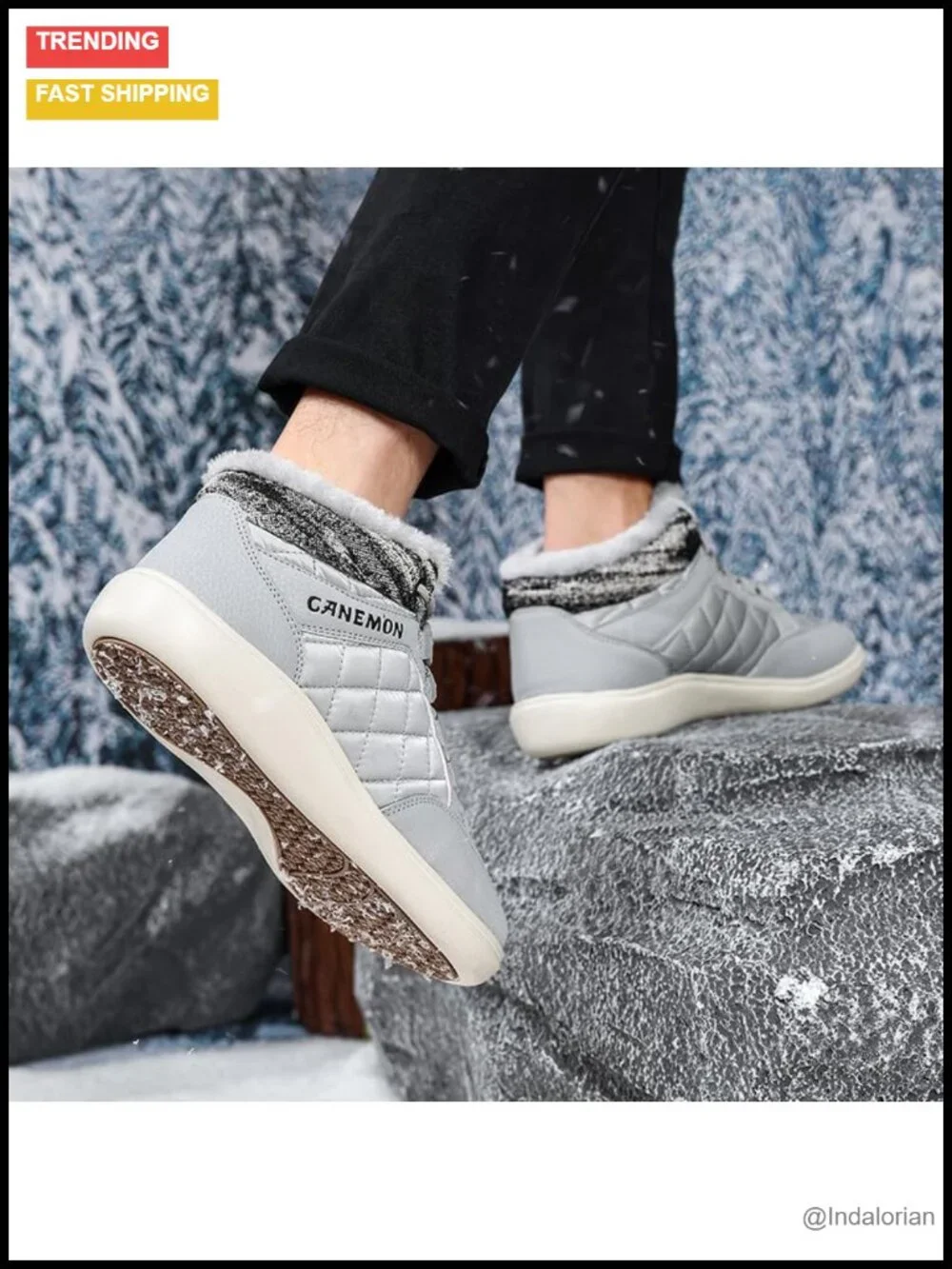 Wide Toe Box Winter Snow Boots Non Slip Ankle Booties Fur Lined Lightweight